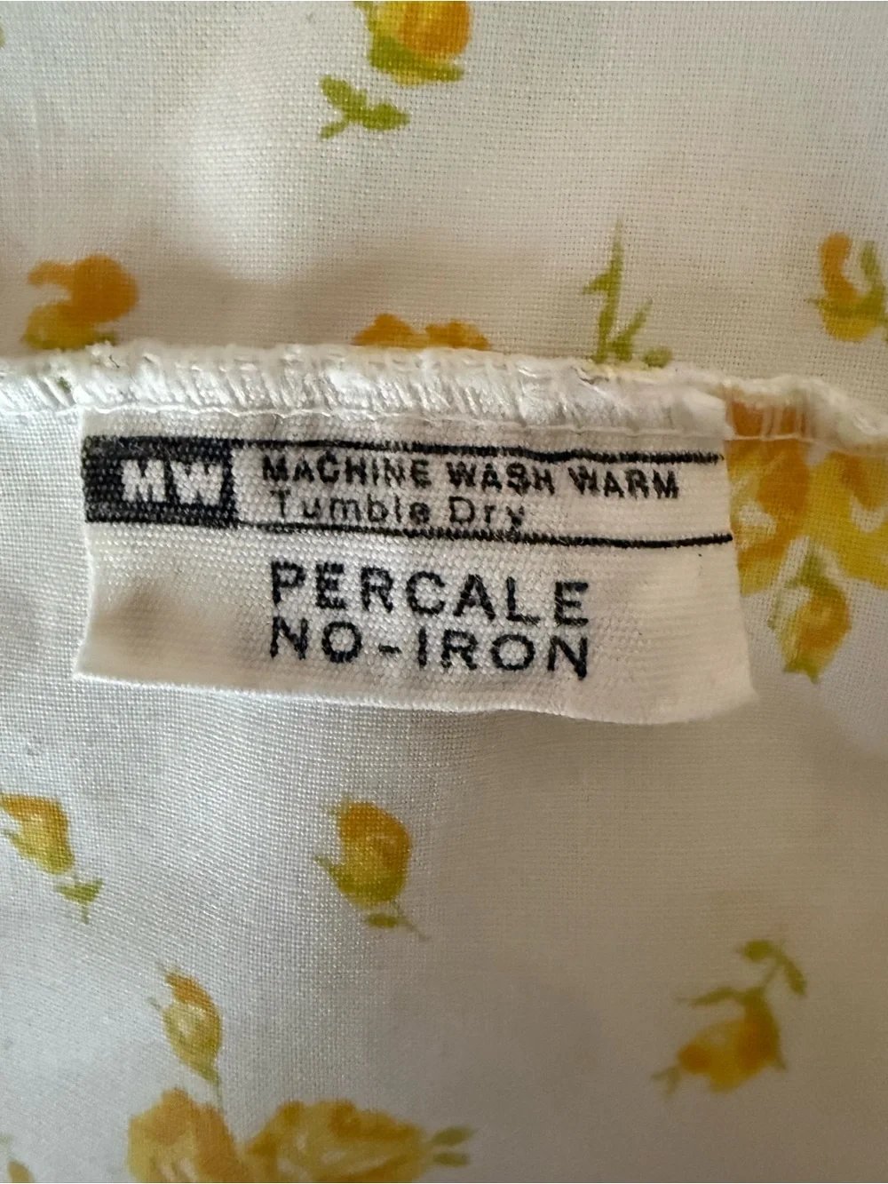 Vintage Percale Yellow and White Floral Pillowcase